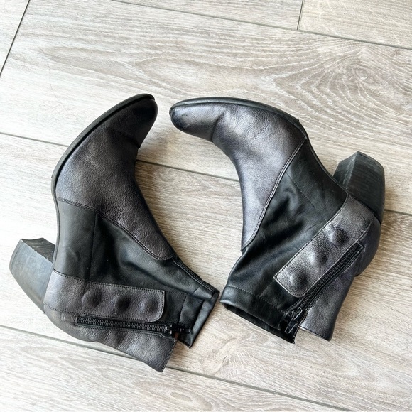 France Mode Metallic Leather Smooth Leather Mixed Ankle Boots - Picture 9 of 14